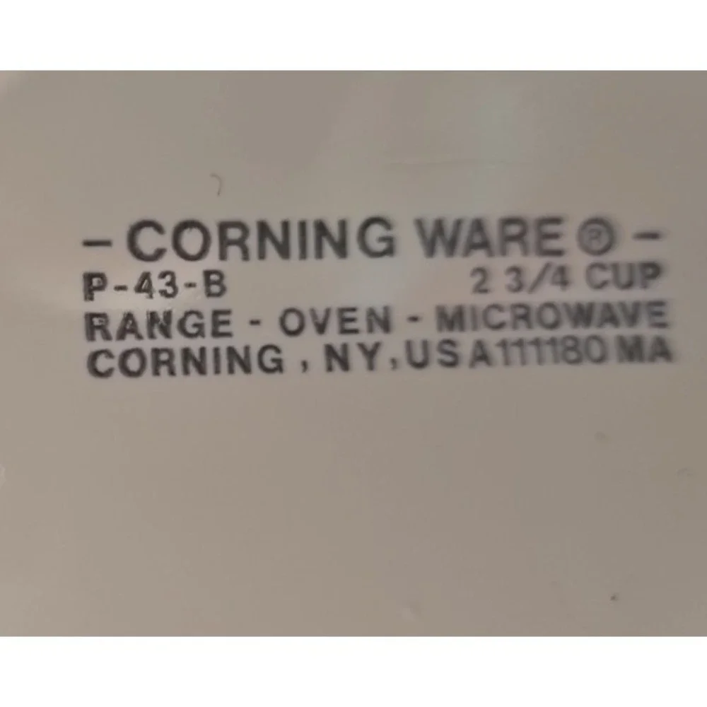 2 Corning‎ Ware Lechalote Casserole  1qt A-1-B Without Lid, P-43-B w/o Lid